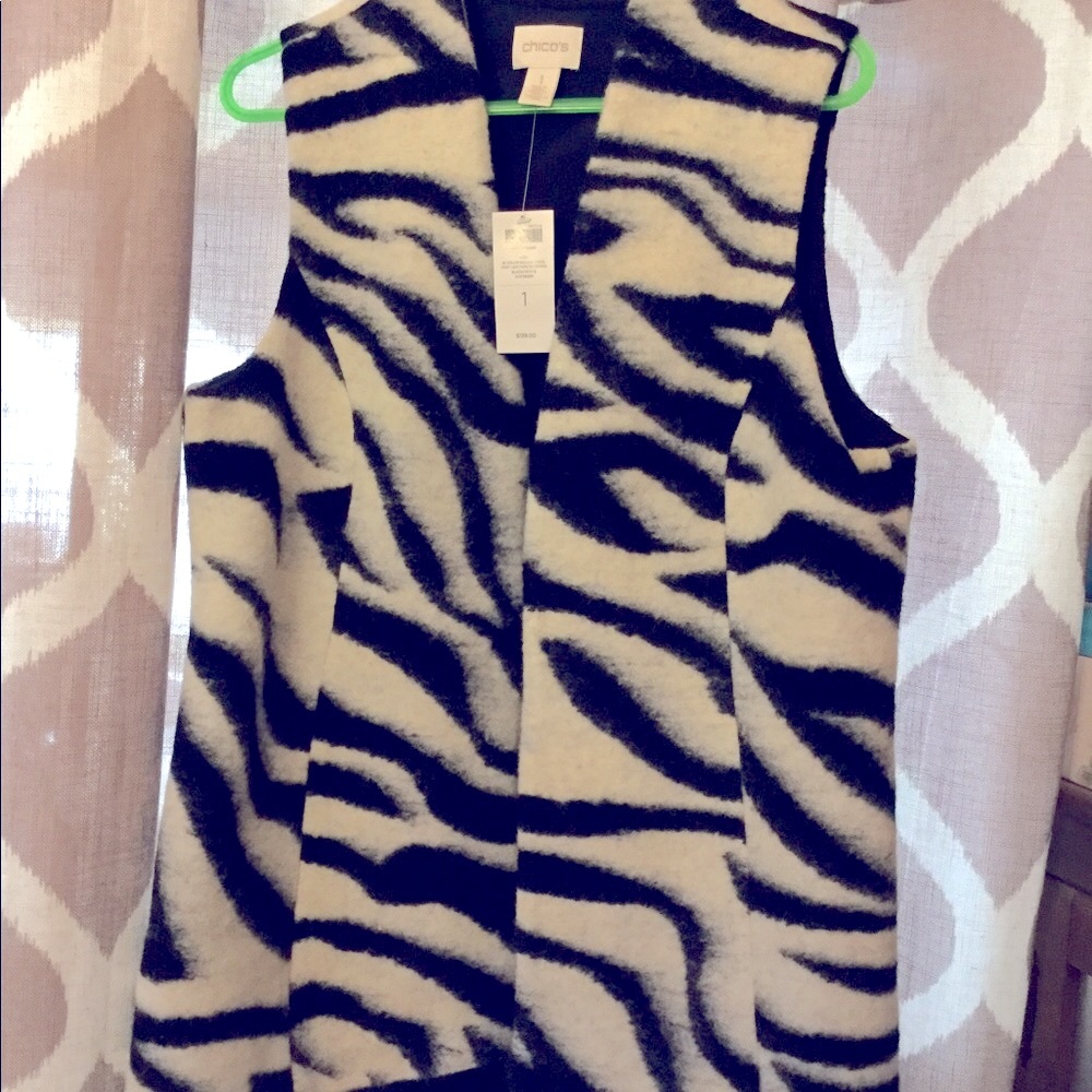 Cute, Warm Chico’s zebra Print Vest